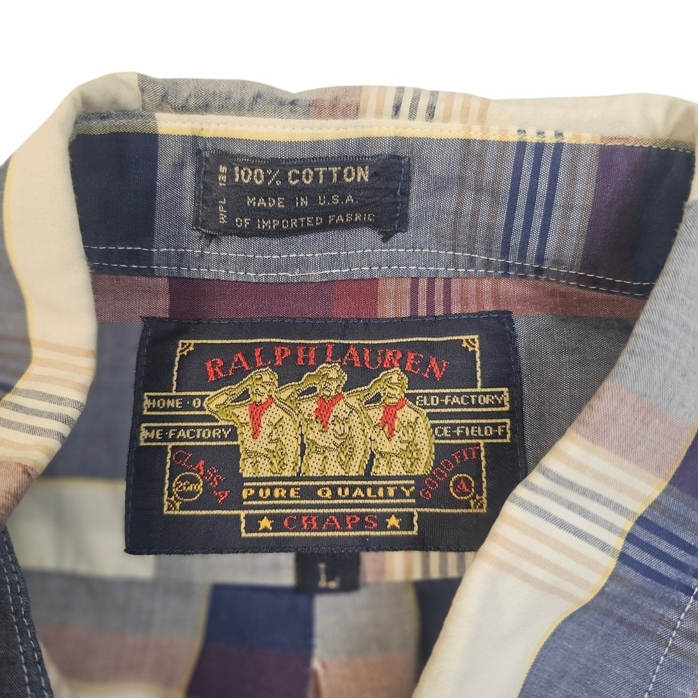 VTG 80's Ralph Lauren Boy Scouts Label Chaps Large Long Sleeve Button‎ Up Shirt - Picture 4 of 7